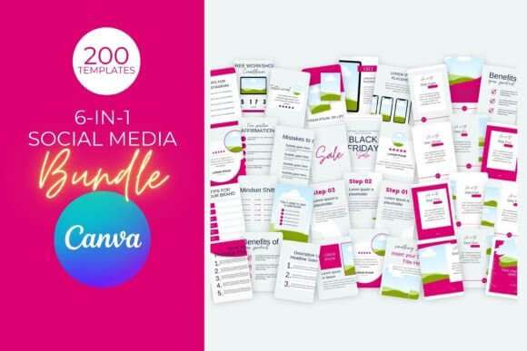 Editable Canva Bundle Social Media Pack PLR MRR Digital Products from Grit Ground