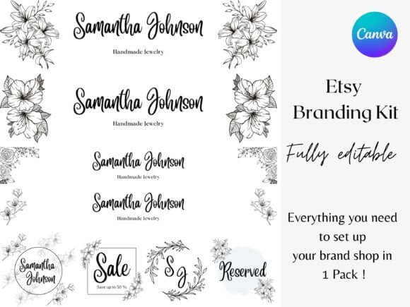 Black & White Etsy Banner Template PLR MRR Digital Products from Grit Ground