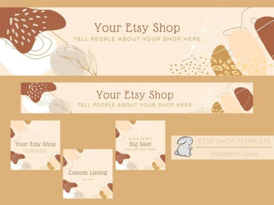 Boho Neutral Etsy Shop Template PLR MRR Digital Products from Grit Ground