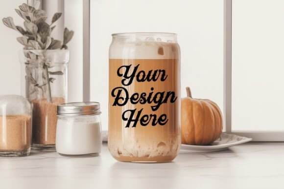 Fall Libbey 16oz Can Glass Canva Mockup PLR MRR Digital Products from Grit Ground