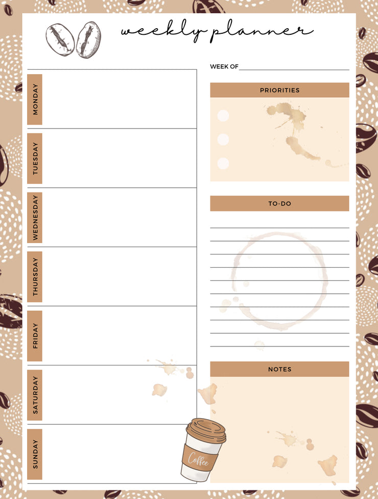 FREE PLR Digital Product Coffee Time Planner