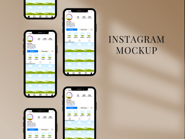 Instagram Mockup Canva Template PLR MRR Digital Products from Grit Ground