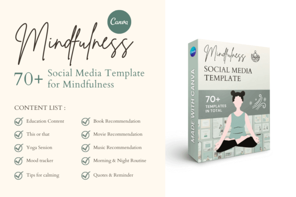 Mindfulness Bundle Canva Template PLR MRR Digital Products from Grit Ground