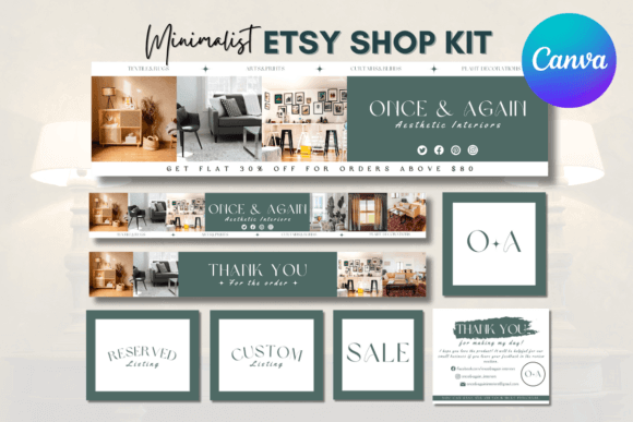 Minimalist Etsy Shop Kit PLR MRR Digital Products from Grit Ground