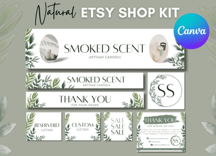 Natural Etsy Shop Branding Kit PLR MRR Digital Products from Grit Ground