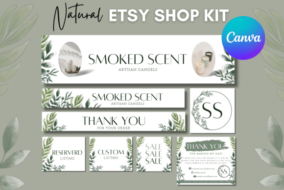 Natural Etsy Shop Branding Kit PLR MRR Digital Products from Grit Ground