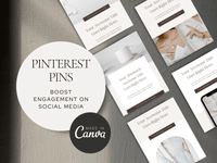 Pinterest Pins Canva Template PLR MRR Digital Products from Grit Ground