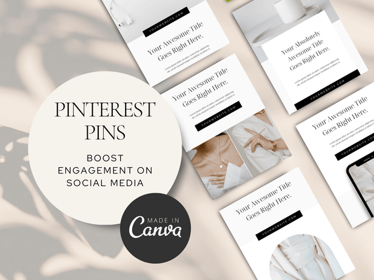 Pinterest Pins Canva Template PLR MRR Digital Products from Grit Ground