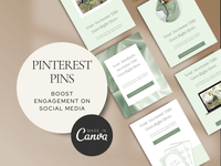 Pinterest Pins Canva Template PLR MRR Digital Products from Grit Ground