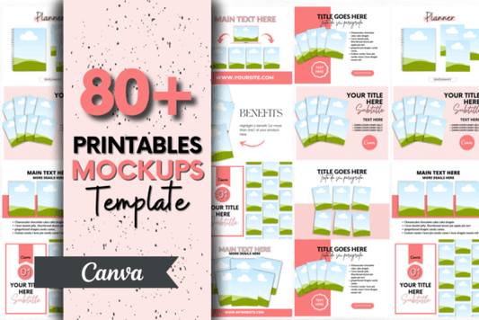 Printable Products Canva Mockup Template PLR MRR Digital Products from Grit Ground