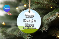 Round Christmas Ornament Mockup PLR MRR Digital Products from Grit Ground