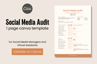 Social Media Audit Canva Template PLR MRR Digital Products from Grit Ground