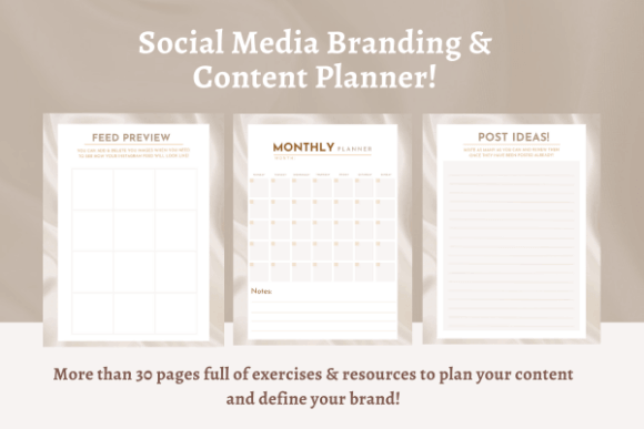 Social Media Branding & Content Planner PLR MRR Digital Products from Grit Ground