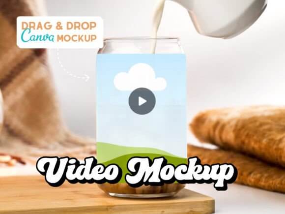 Video Can Glass Canva Mockup PLR MRR Digital Products from Grit Ground