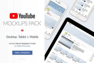 YouTube Social Media Mockups Pack PLR MRR Digital Products from Grit Ground