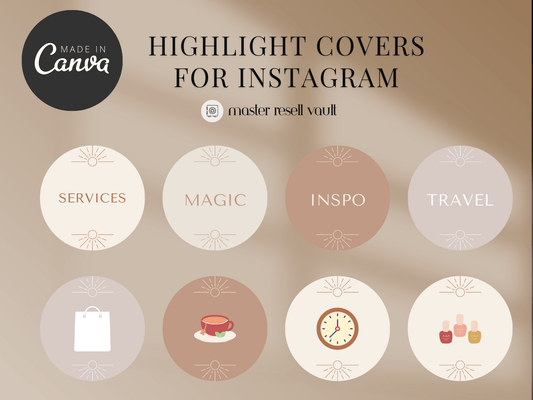 Boho Instagram Highlights PLR MRR Digital Products from Grit Ground