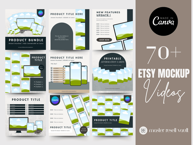 70+ Etsy Listing Videos PLR MRR Digital Products from Grit Ground