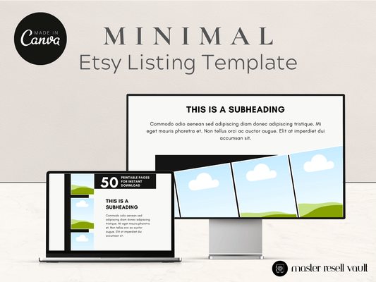 Minimal Etsy Listing Template PLR MRR Digital Products from Grit Ground