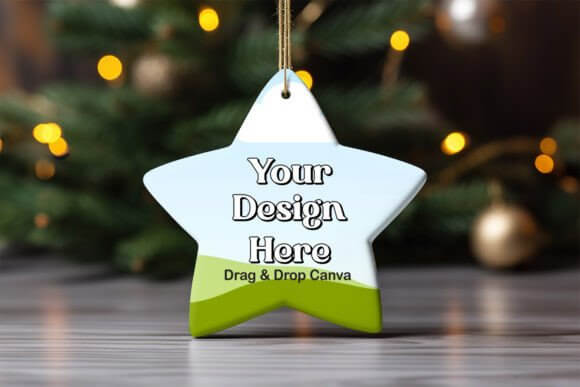 Star Christmas Ornament Mockup PLR MRR Digital Products from Grit Ground