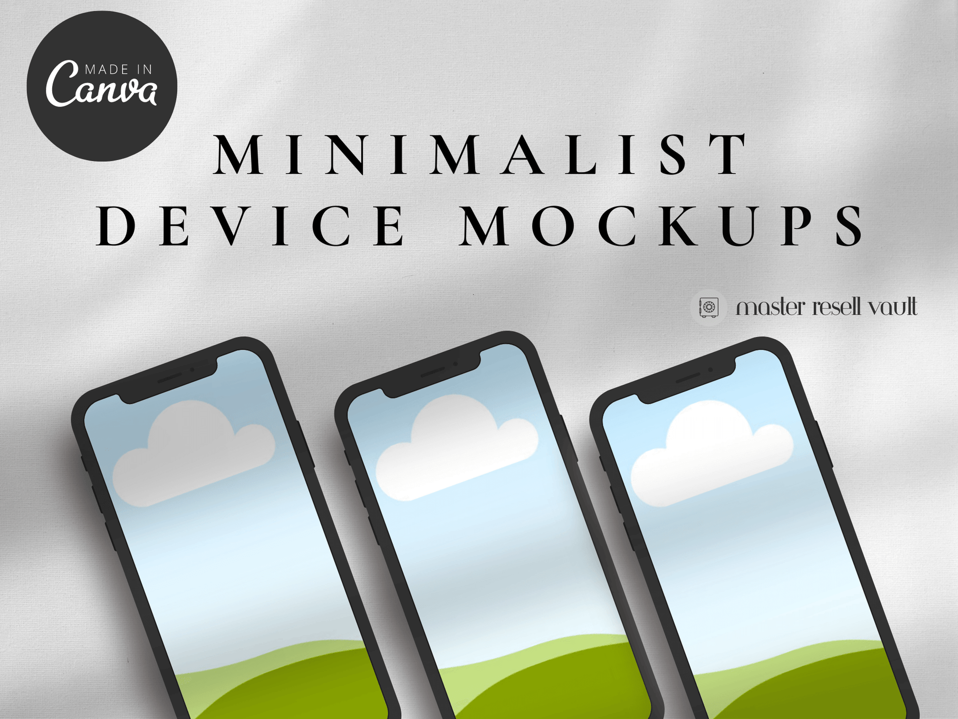 Minimalist Device Mockups PLR MRR Digital Products from Grit Ground